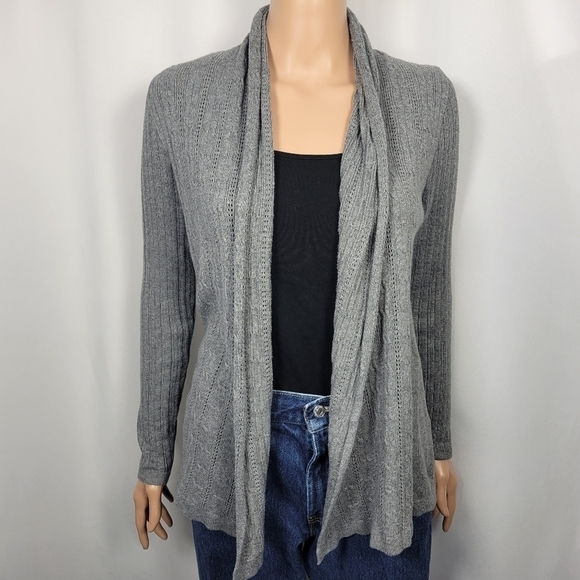 St John's Bay Women's Gray Cotton Blend Sweater in a Size Medium - Picture 1 of 12